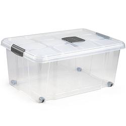 Foto van 1x opslagbakken/organizers met deksel 36 liter 59 cm transparant - opbergbox