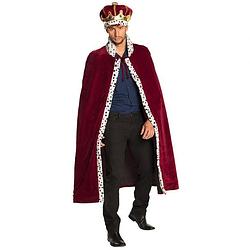 Foto van Boland majesteit koningsmantel met kroon heren bordeaux one size
