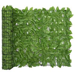Foto van Vidaxl balkonscherm met groene bladeren 400x100 cm