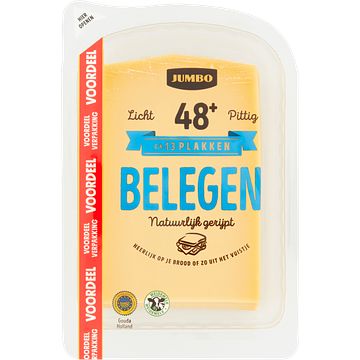 Foto van Jumbo belegen kaas 48+ plakken voordeelverpakking 400g