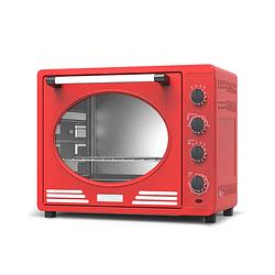 Foto van Turbotronic ev35 retro rvs elektrische oven 35 liter - rood