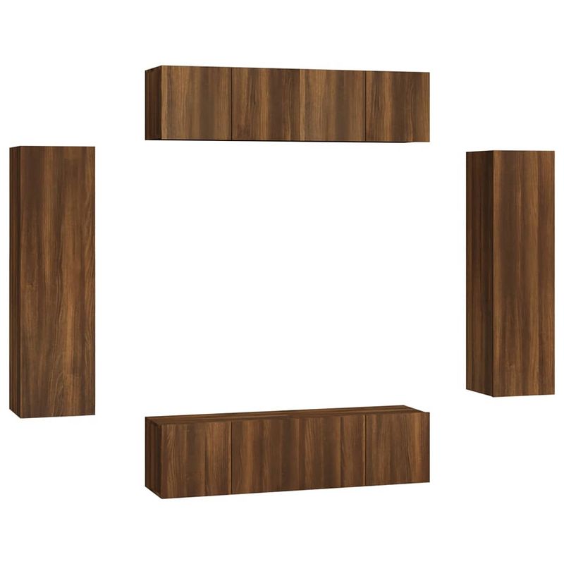 Foto van Vidaxl 6-delige tv-meubelset bewerkt hout bruin eikenkleur