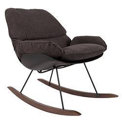 Foto van 24designs schommelstoel rocky - zwarte kuipzitting - donkergrijs kussen