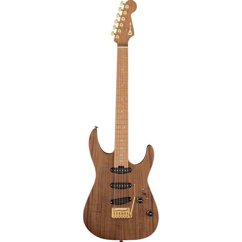 Foto van Charvel pro mod dk22 sss 2pt cm mahogany natural figured walnut elektrische gitaar