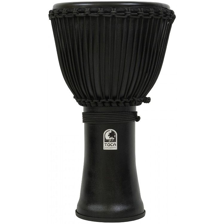 Foto van Toca sfdj-14bmb 14 inch synergy freestyle djembe black mamba