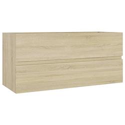 Foto van The living store gootsteenkast - sonoma eiken - 100 x 38.5 x 45 cm - met 1 lade