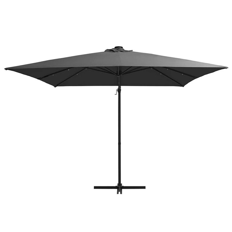 Foto van The living store hangende parasol the living store - elegante parasol - 250x250x247 cm - antraciet