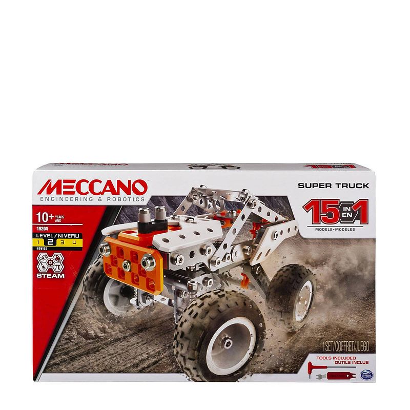 Foto van Meccano bouwpakket 15-in-1 model race truck