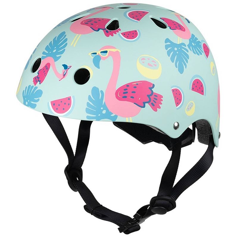 Foto van Mini hornit lids fietshelm voor kinderen - flamingo (s)