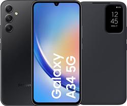 Foto van Samsung galaxy a34 128gb zwart 5g + clear view book case zwart