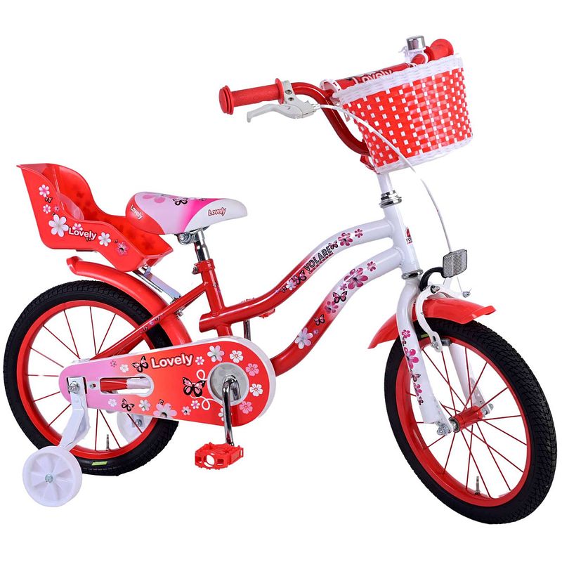 Foto van Volare lovely kinderfiets - meisjes - 16 inch - rood wit