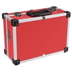 Foto van Perel gereedschapskoffer 11 liter aluminium rood/zilver