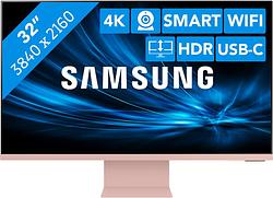 Foto van Samsung ls32bm801uuxen smart monitor m8 roze