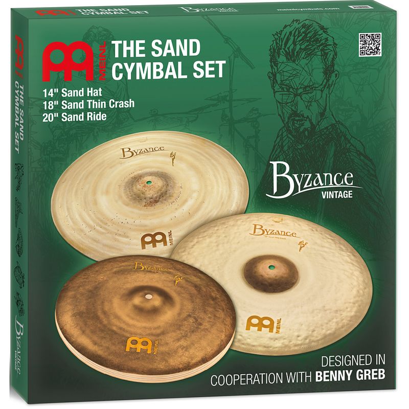 Foto van Meinl byzance vintage sand benny greb bekkenset