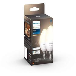 Foto van Philips hue kaarslamp e14 2-pack zachtwit licht