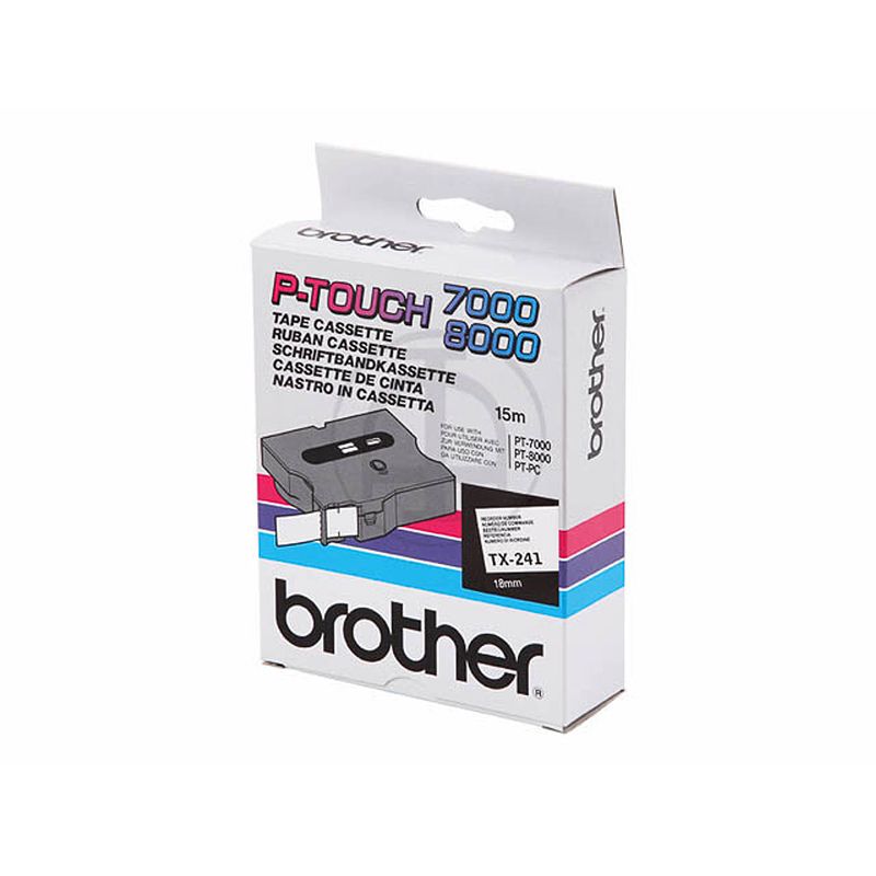 Foto van Brother tx-241 labelprinter-tape zwart op wit