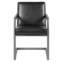 Foto van Giga meubel stoel antraciet leer - 85x58x45,5cm - rosa leather