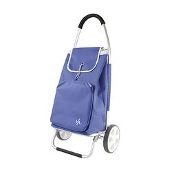 Foto van Amig boodschappentrolley - 50 liter - aluminium frame - blauw - 45 x 34 x 95 cm - boodschappentrolleys