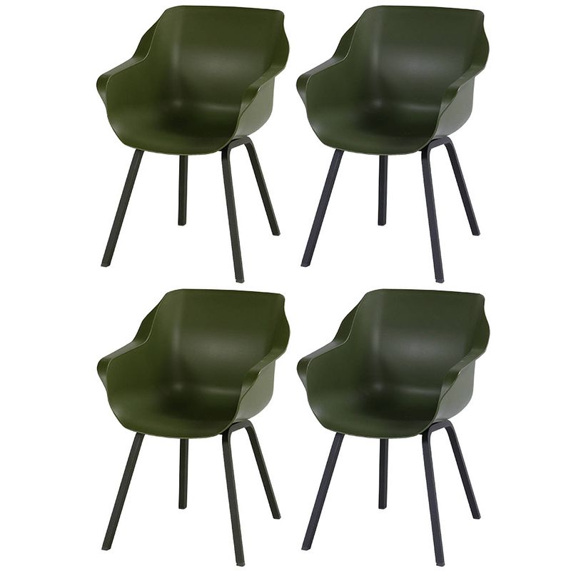 Foto van Hartman sophie element dining armstoel- moss groen - 4 st.