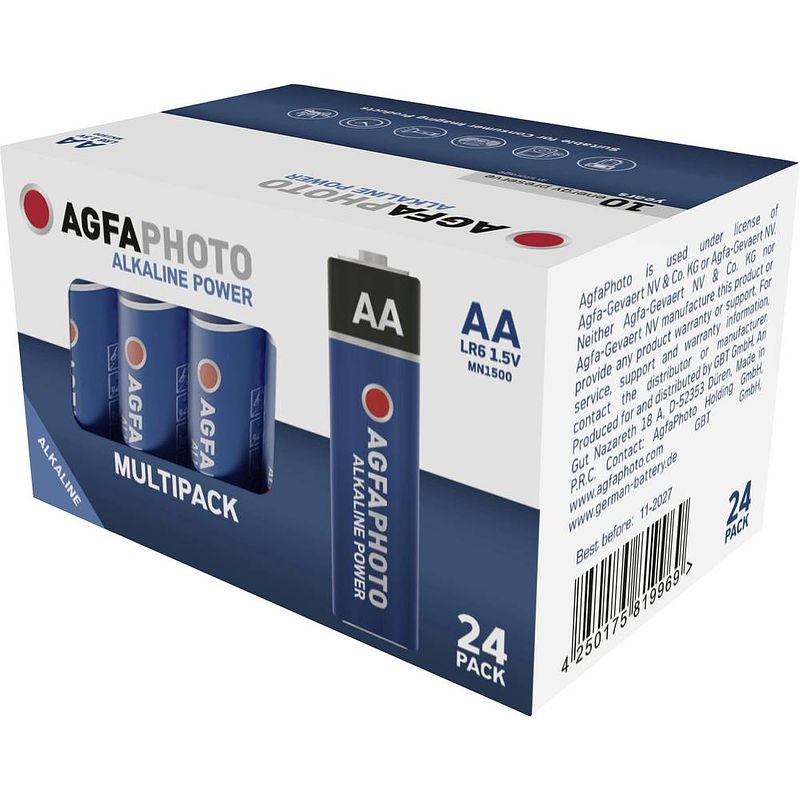 Foto van Agfaphoto power lr6 aa batterij (penlite) alkaline 1.5 v 24 stuk(s)