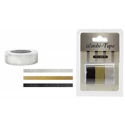 Foto van Washi tape met glitters 3 stuks - washi tape