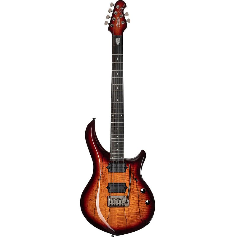 Foto van Sterling by music man maj200xsm john petrucci signature majesty blood orange burst met deluxe gigbag