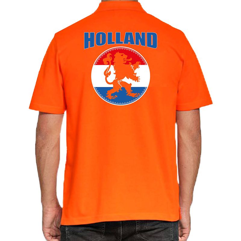 Foto van Oranje fan poloshirt / kleding holland met oranje leeuw ek/ wk voor heren xl - feestshirts