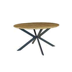 Foto van Eettafel rond ronsi bruin 140cm ronde tafel