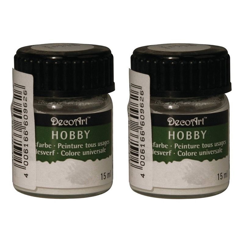 Foto van 2x acrylverf/hobbyverf wit 15 ml hobby materiaal - hobbyverf