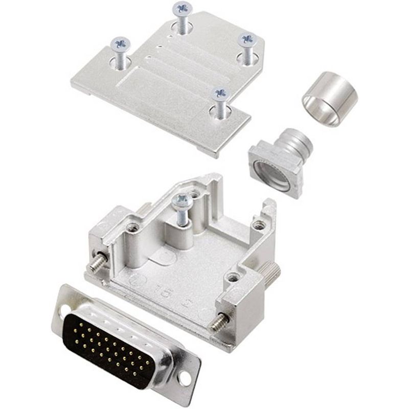 Foto van Encitech dcrp15-hdp26-cf65-cs80-k 6355-0882-02 d-sub male connectorset 180 ° aantal polen: 26 soldeerkelk 1 stuk(s)