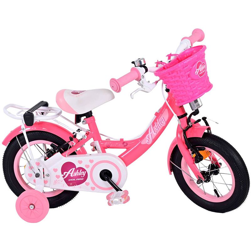 Foto van Volare ashley kinderfiets - meisjes - 12 inch - roze/rood - twee handremmen