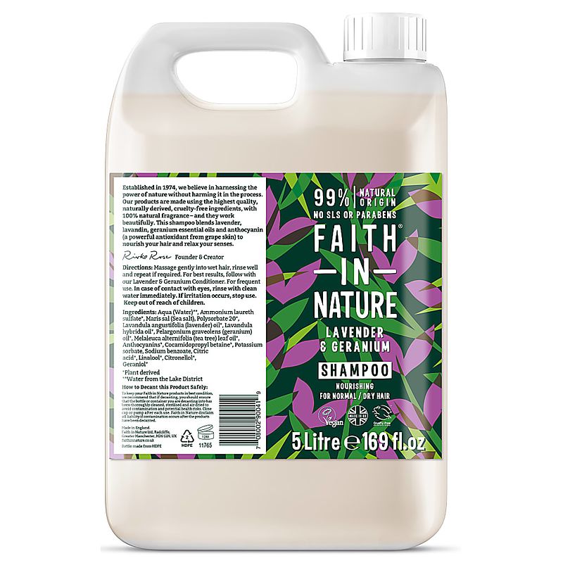 Foto van Faith in nature lavendel & geranium shampoo - navulling