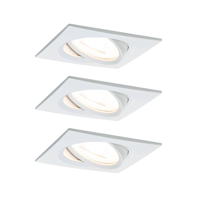 Foto van Paulmann 93472 nova inbouwlamp set van 3 stuks led gu10 19.5 w wit (mat)