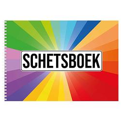 Foto van A4 kleuren waaier schetsboek/ tekenboek/ kleurboek/ schetsblok wit papier - schetsboeken