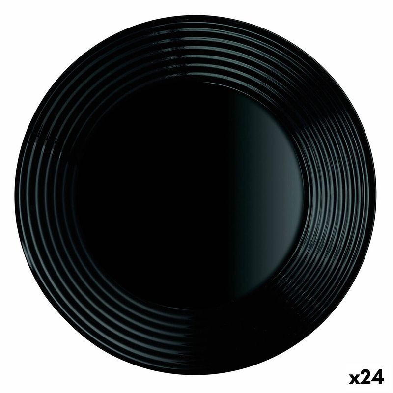 Foto van Diep bord luminarc harena zwart glas (ø 23,5 cm) (24 stuks)