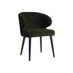 Foto van Ptmd fiori green 1205 dining chair black wood legs