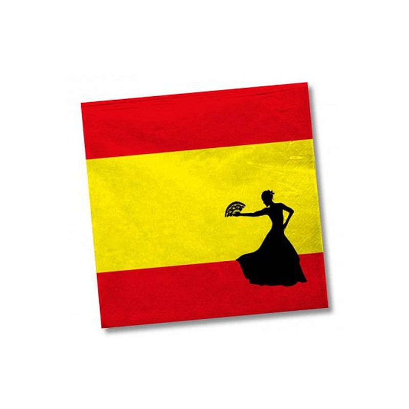 Foto van 20x stuks spanje landen vlag thema servetten 33 x 33 cm - feestservetten