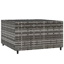 Foto van Infiori salontafel tuin vierkant 50x50x30 cm poly rattan grijs