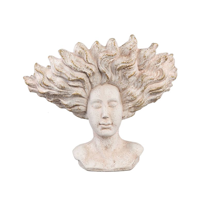 Foto van Ptmd kimbere cream cement face shaped statue hair l