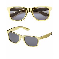 Foto van Carnaval verkleed zonnebril/party bril met goud kleurig montuur - verkleedbrillen