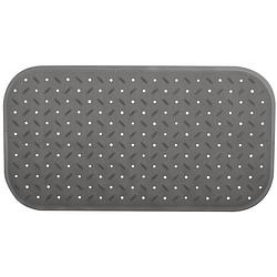 Foto van Msv douche/bad anti-slip mat badkamer - rubber - grijs - 36 x 76 cm - badmatjes