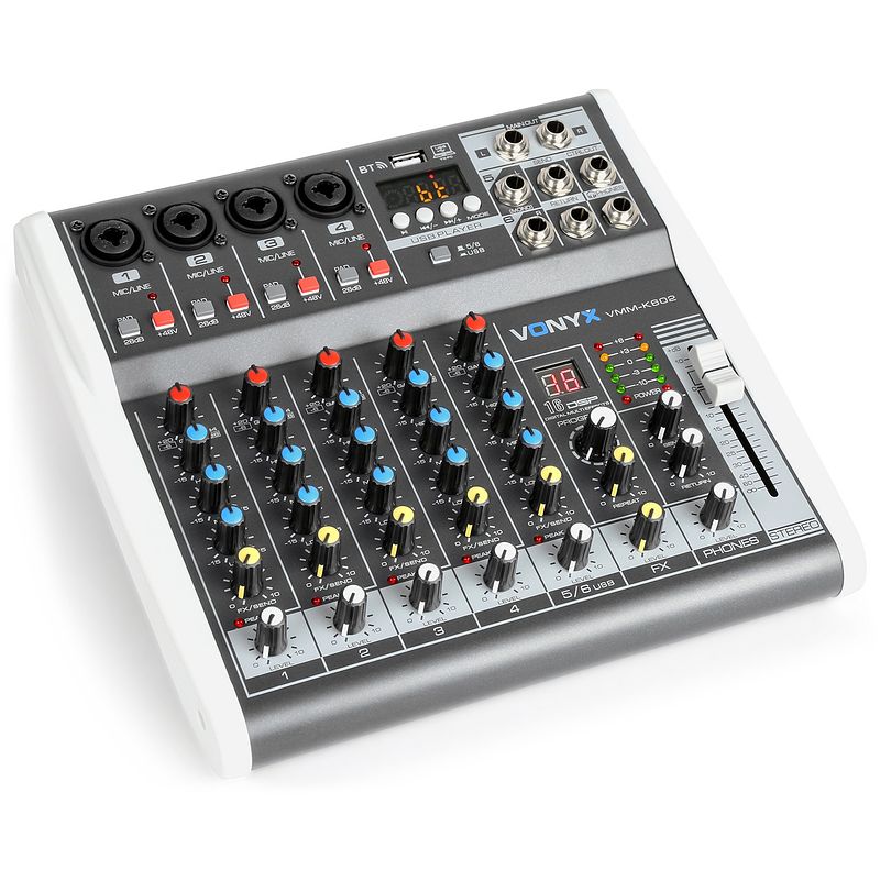 Foto van Vonyx vmm-k602 6-kanaals mixer met usb-interface