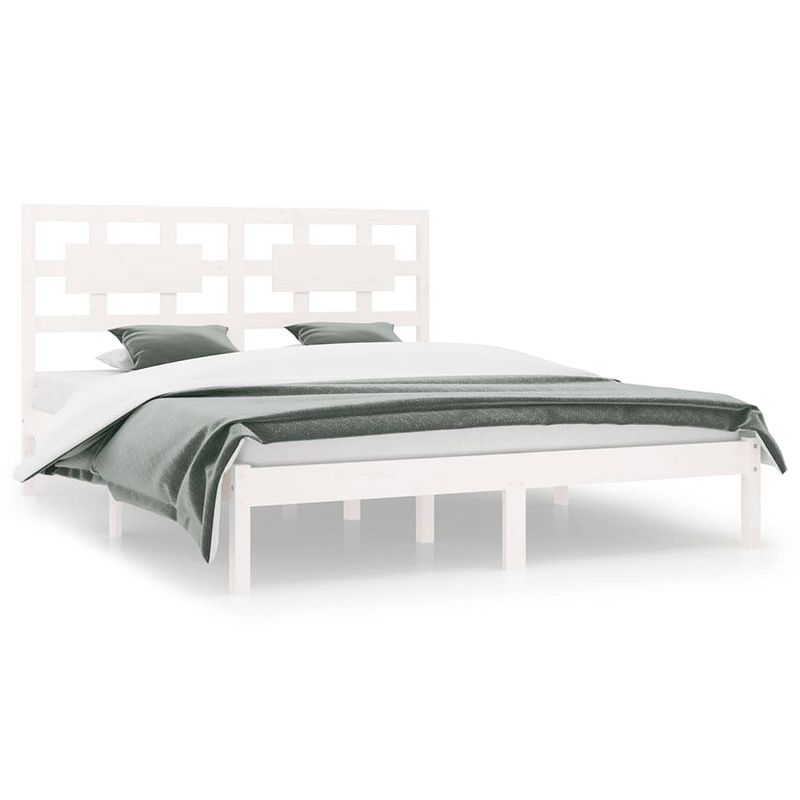 Foto van Vidaxl bedframe massief grenenhout wit 180x200 cm 6ft super king