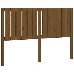 Foto van The living store houten hoofdeinde - hoofdbord 145.5x4x100cm - honingbruin