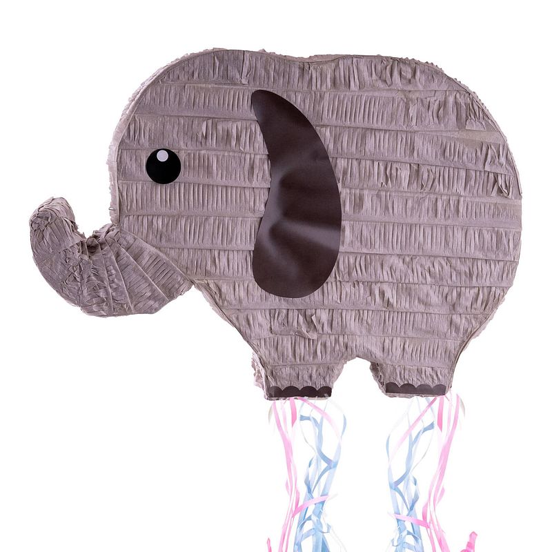 Foto van Pinata van papier - olifant thema - 43 x 30 cm - feestartikelen verjaardag - pinatas