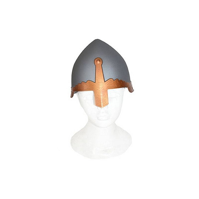 Foto van Grijze ridder verkleed helm half ei model - verkleedhoofddeksels