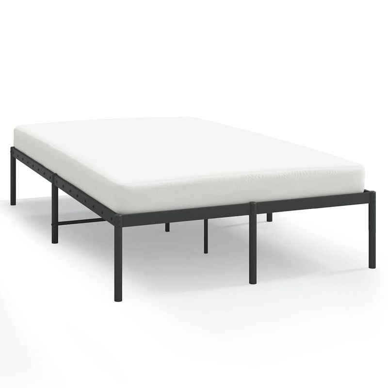 Foto van The living store metalen bedframe - zwart - 207 x 125 x 31 cm - robuust en tijdloos design