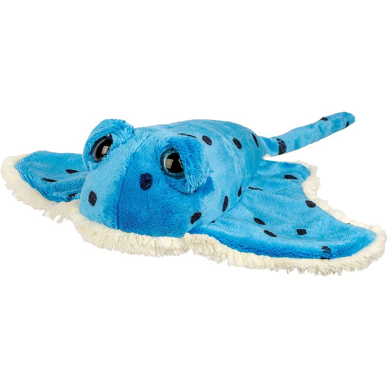 Foto van Suki gifts pluche pijlstaart rog knuffeldier - cute eyes - blauw - 37 cm - knuffel zeedieren