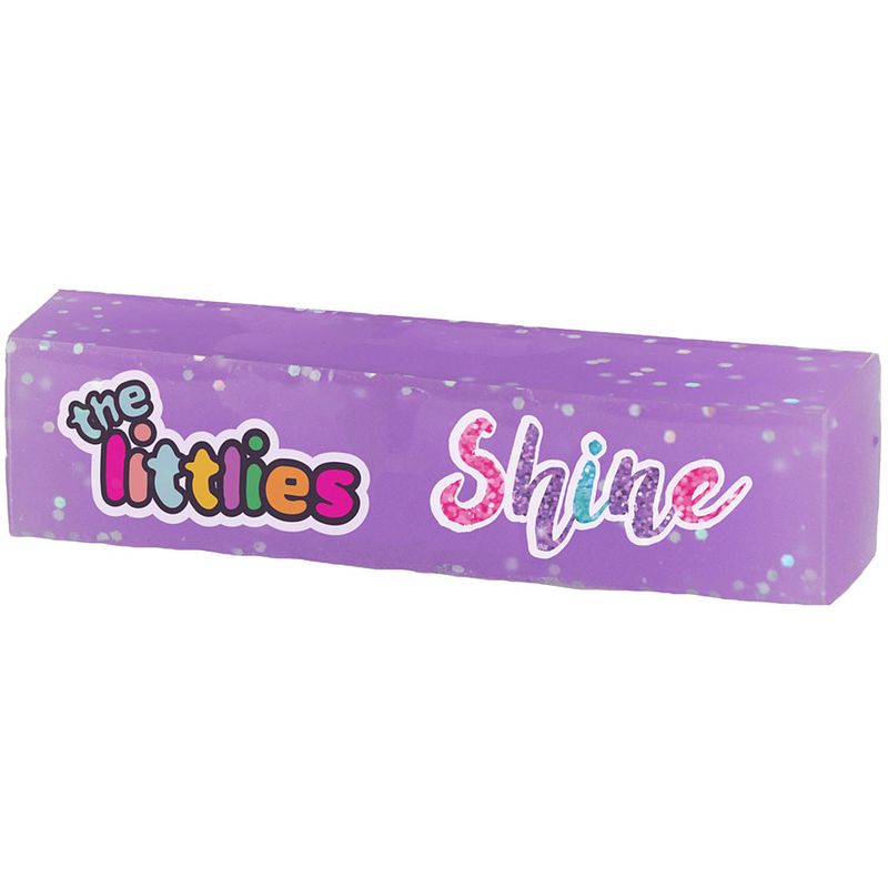 Foto van The littlies gum glitter shine junior 6 x 1,5 x 1,5 cm rubber lila