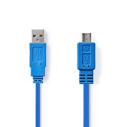 Foto van Nedis usb-kabel - blauw - 1.00 m